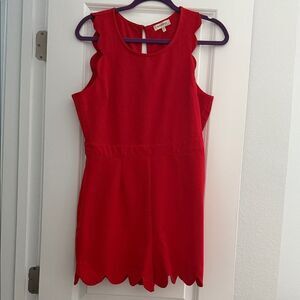 Red Scalloped romper